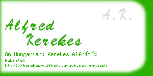 alfred kerekes business card